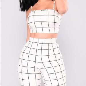 Fashion Nova Line by Line Pant Set